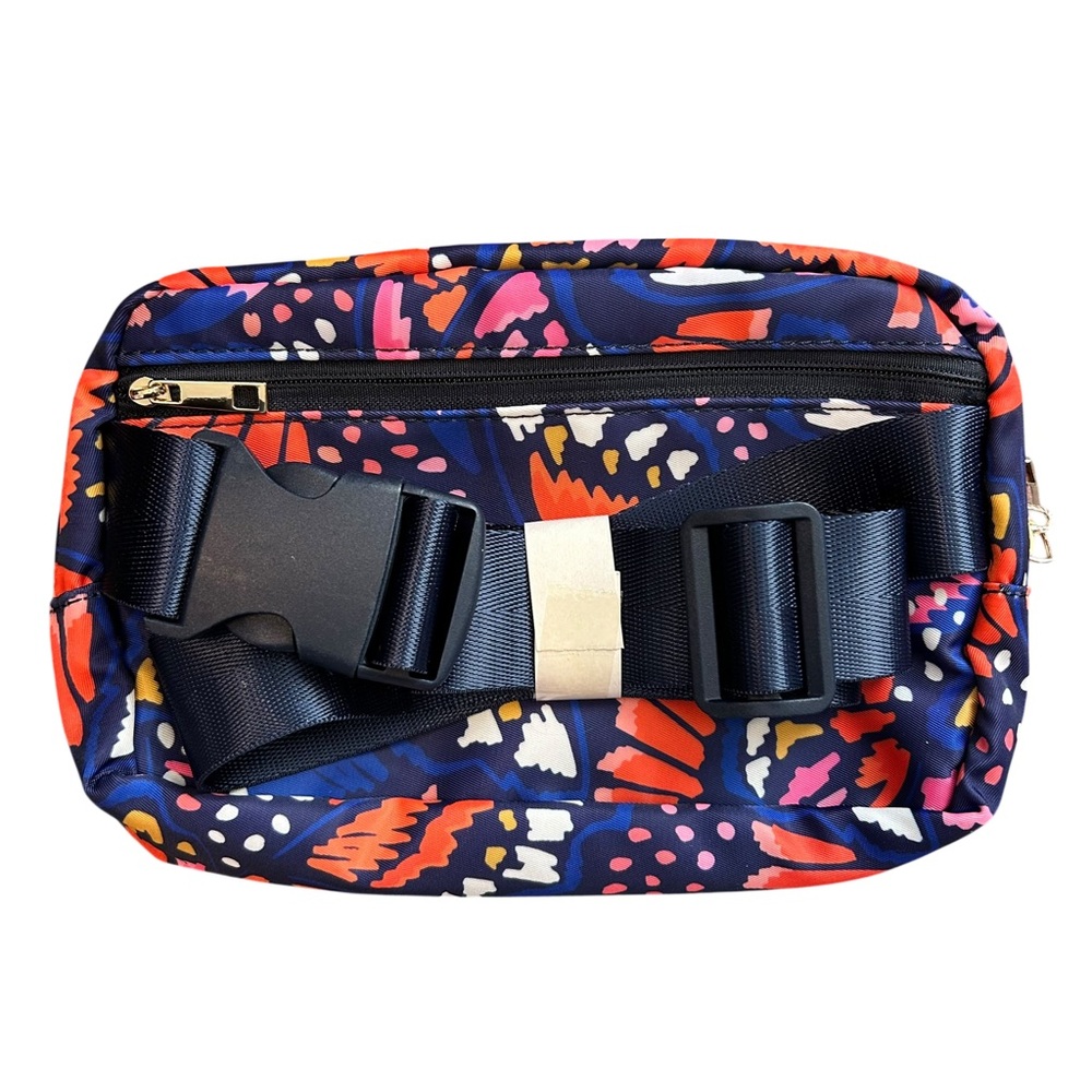 NWT Mary Square So Fly Crossbody Bag Butterfly Navy Orange Coral Belt‎ Bag - Picture 2 of 7
